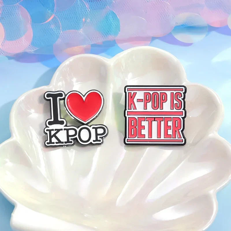 I Love Kpop Music Lapel Badge Backpack