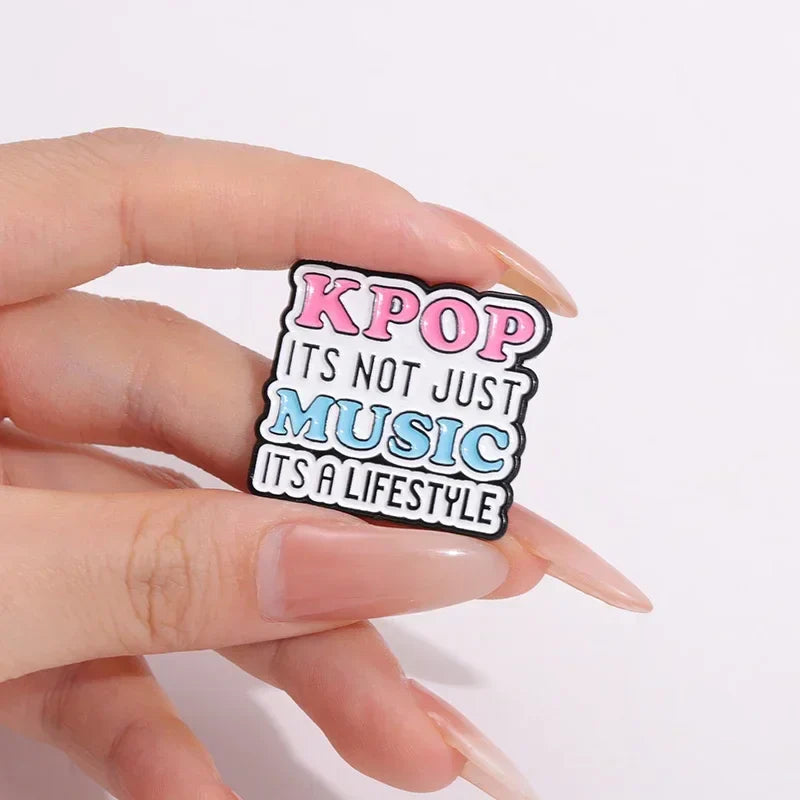 I Love Kpop Music Lapel Badge Backpack