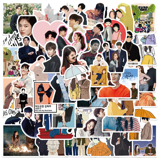 50pcs Cute K-pop Kdrama Stickers For Luggage Laptop Phone