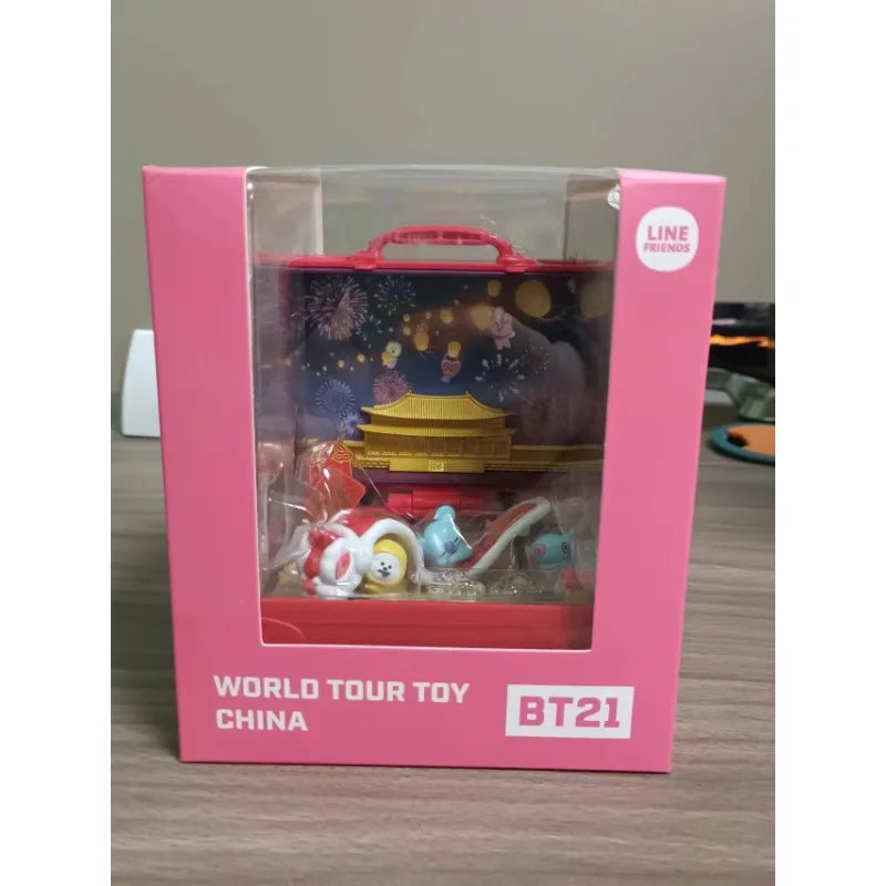 Kawaii BT21 Inspired World Tour Miniature Scene Suitcase Doll