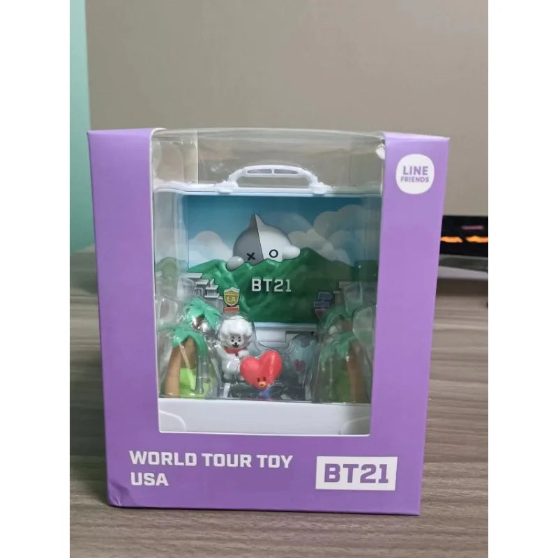 Kawaii BT21 Inspired World Tour Miniature Scene Suitcase Doll